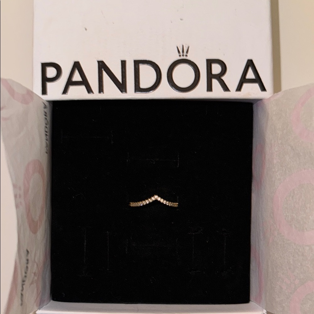 Pandora Gold Ring with Diamonds